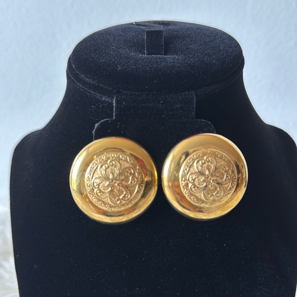 Vintage  18k Gold Plated Givenchy Earrings- 1990s - Picture 2 of 9